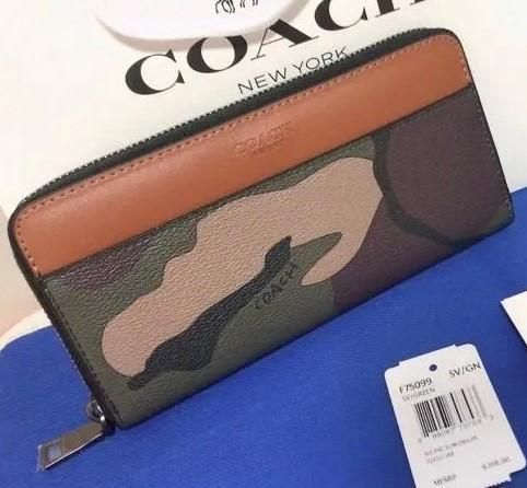 COACH コーチ 新品 迷彩 柄 長財布 メンズ レディース 小物 財布 60