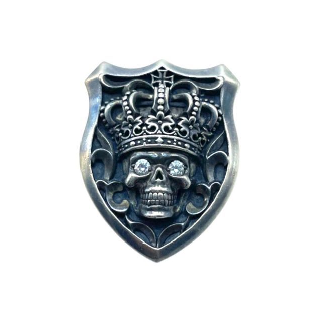 JUSTIN DAVIS × H.UCHIYAMA EMBLEM PENDANT SRJ506 付属品無 ジャスティンデイビス × ウチヤマ エンブレム ペンダント ネックレス トップ ドクロ クラウン シルバー925 大名店