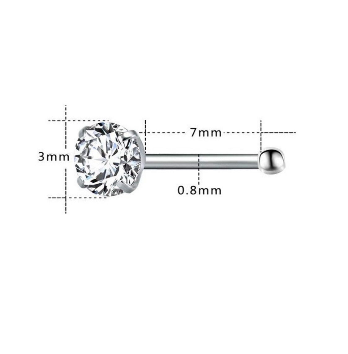 1個 20G CZダイヤ 3mmジュエル ストレート鼻ピアス - メルカリ