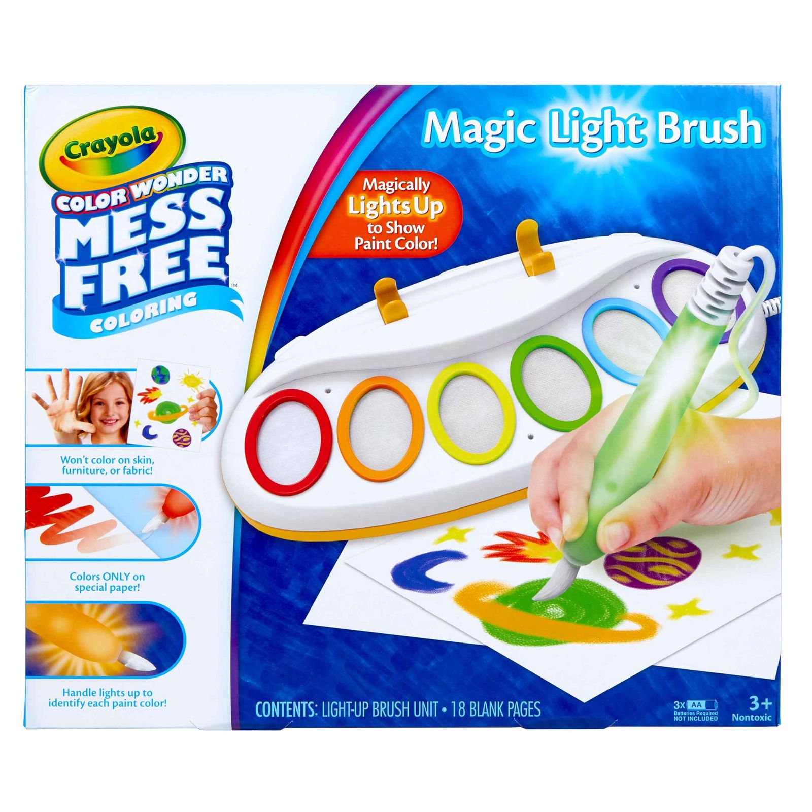 Crayola Color Wonder Magic Light Brush， Mess Free Painting， Gift for Kids， 3， 4， 5， 6 