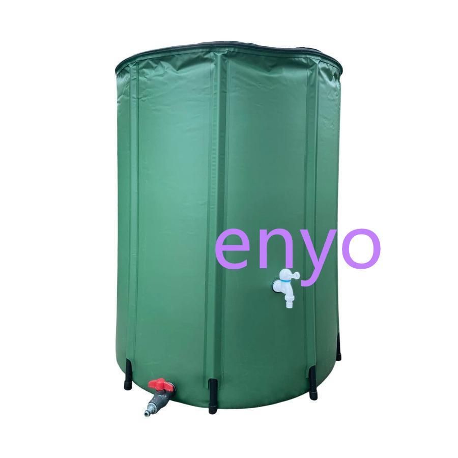 雨水タンク 集水器貯水タンク折りたたみ式雨水タンク 家庭用貯水容器 集水容器 雨水を集める 雨水収集バケツ 水を貯める 蛇口付き 大容量 1