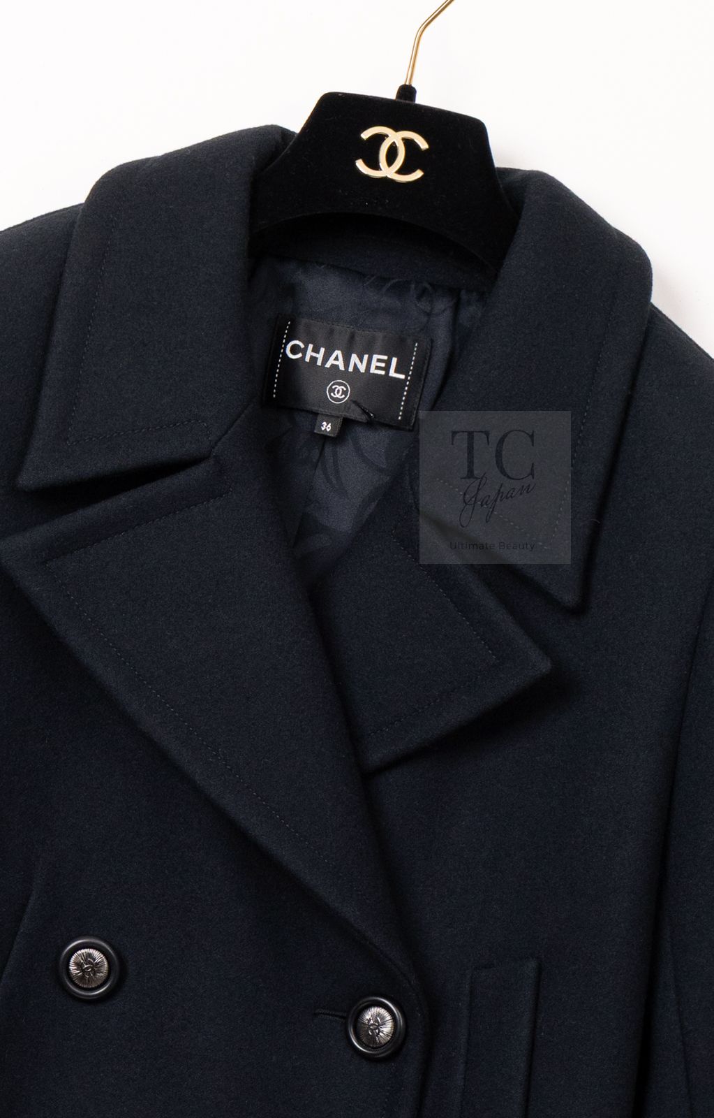 定価100万 CHANEL カシミヤ100% ココマークボタン ウールコート 定価100万 CHANEL カシミヤ100% ココマークボタン ウールコート 定価