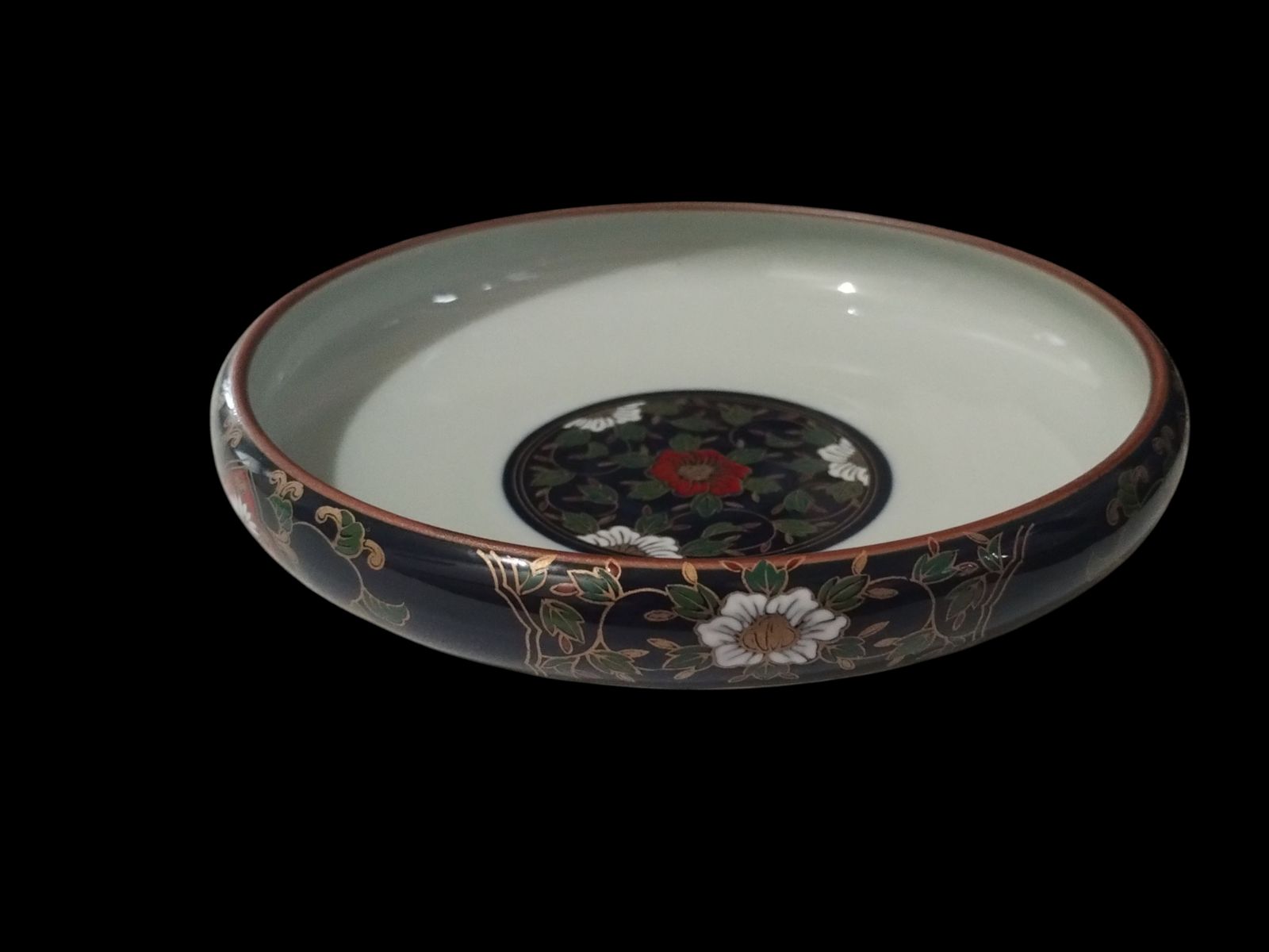 有田焼 古伊万里 陶器 皿 五枚セット 花文様 椿 徳三郎作 fd25F(T)22