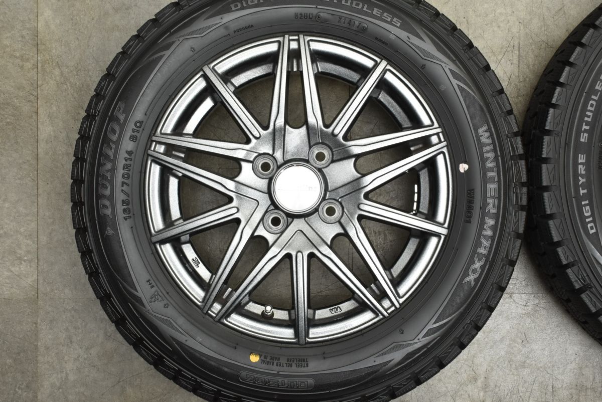 美品】ヒューマンライン 14in 4.5J +45 PCD100 ダンロップ ウィンター 