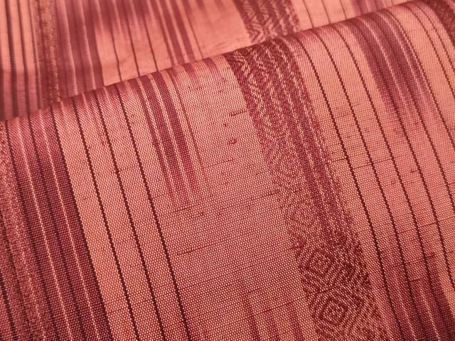 平和屋着物＃道行コート 紬地 吉祥間道 ロング丈 正絹 逸品 CAAT5944id