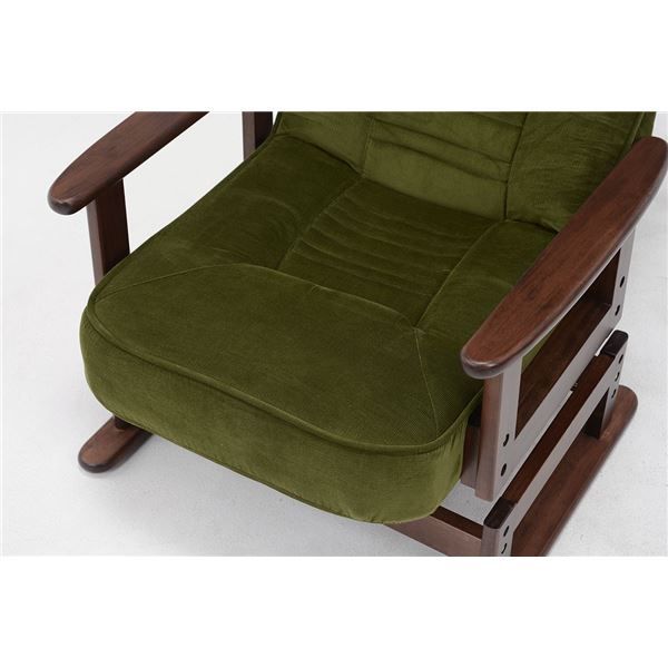 高座椅子 パーソナルチェア 約幅62cm ブラウン 5段リクライニング 木製