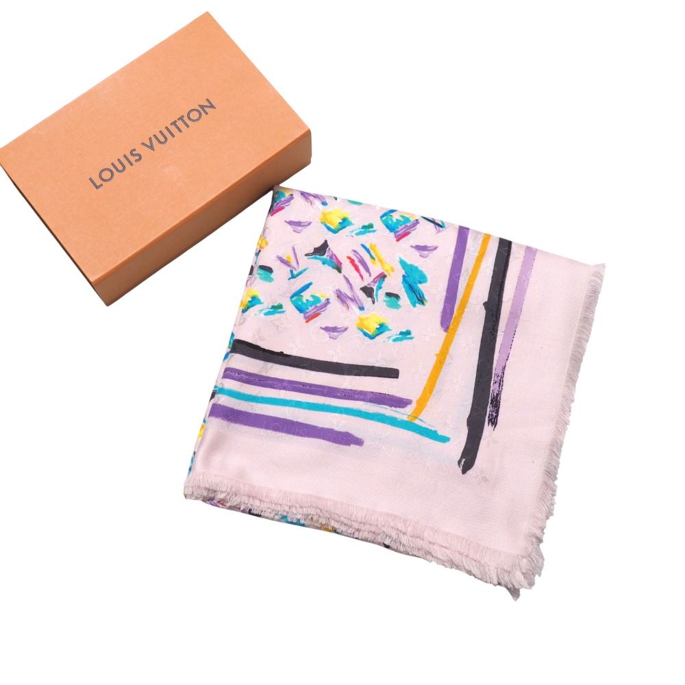 LOUIS VUITTON ルイ ヴィトン SPLASH スプラッシュ ストール 総柄 大判 ショール スカーフ シルク混 イタリア製 ブランド古着 20250926 RA5870