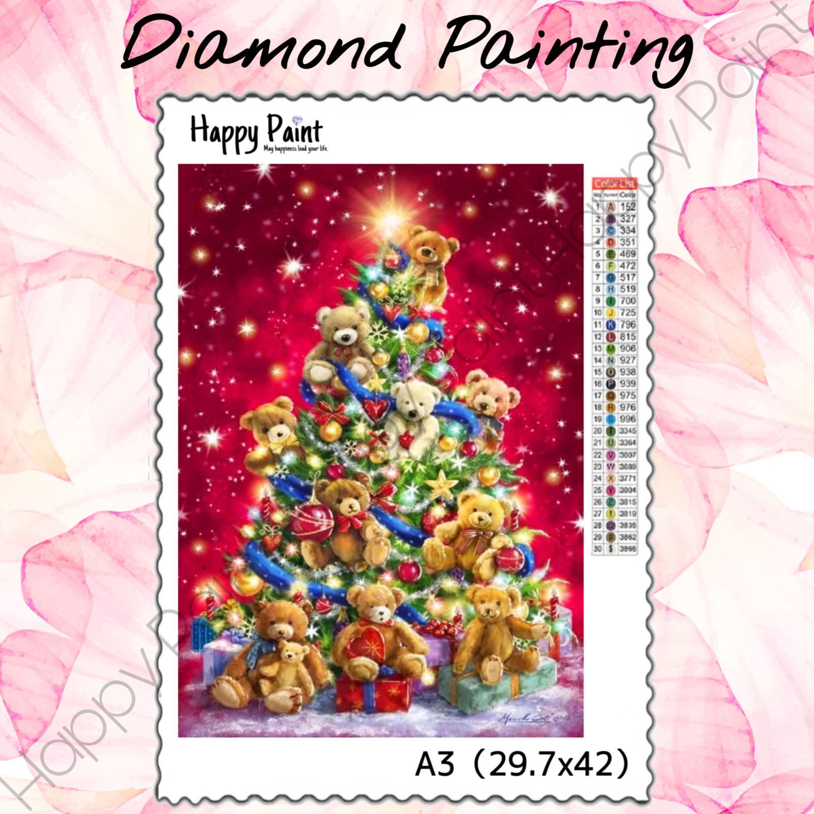 ダイヤモンドアート A3 クリスマスツリー 赤 くま／570安く 買う