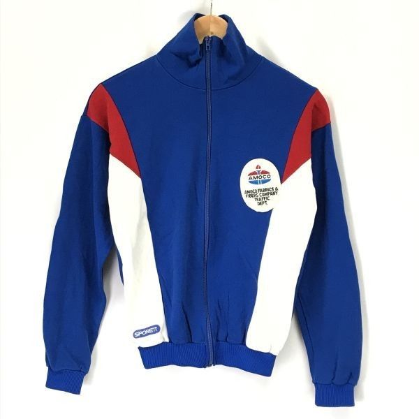 80s|Vintage Sieger 84 AMOCO トラックジャケット|ジャージ 164|メンズXS-S程度|青×赤×白|tricolore SPORETT|Jacket◆cBH519<sale>