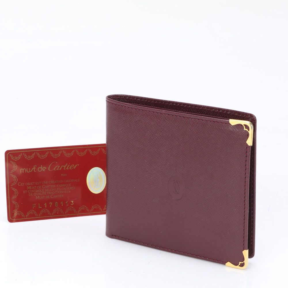 美品】Cartier カルティエ 折り財布 マストライン ギャランティカード