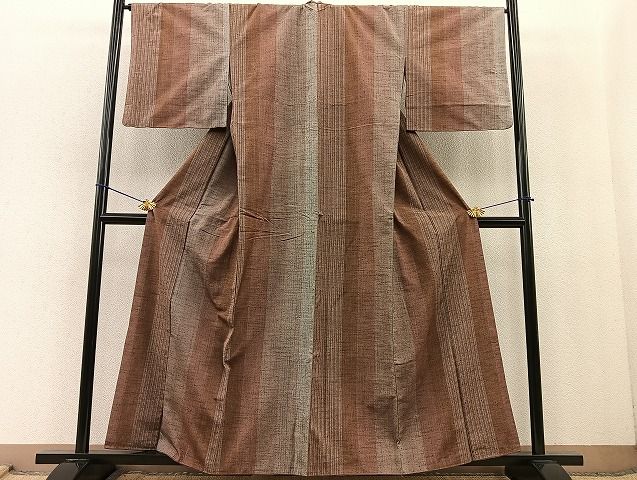 平和屋着物▽上質な紬　単衣　霞文　やまと誂製　正絹　逸品　AAAZ9427fy 平和屋着物▽上質な紬 単衣 霞文 やまと誂製 正絹 逸品