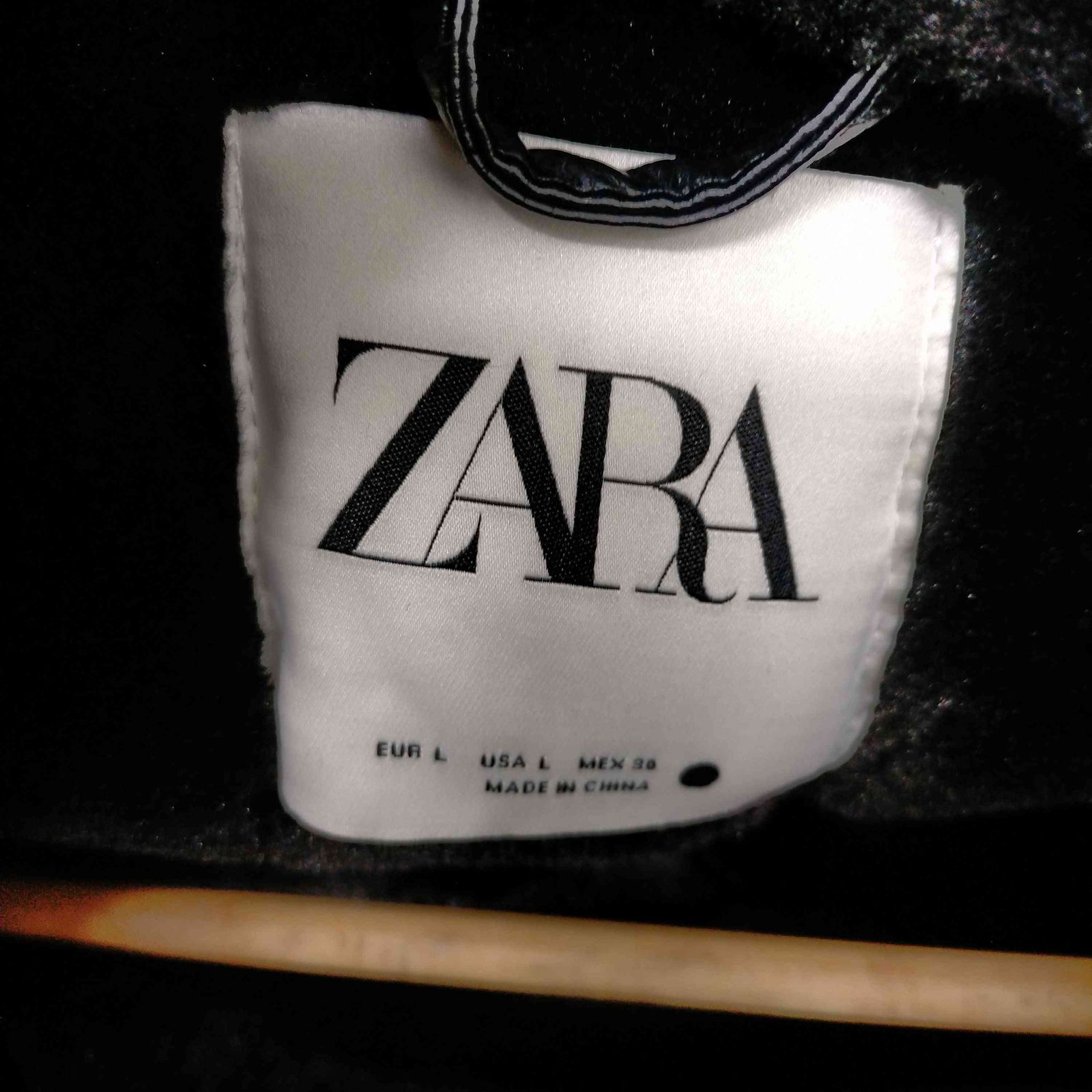 ザラ ZARA 黒 フェイクムートン ボア ダブルライダースジャケット レディース JPN：L