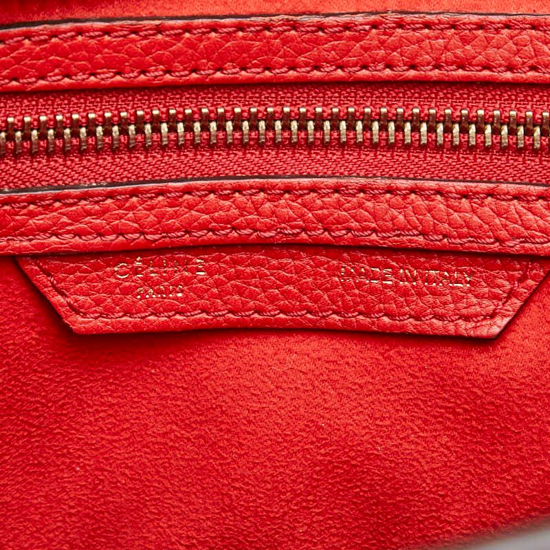 CELINE セリーヌ ラゲージ セリーヌCelineラゲージミニショッパーレッドレザーS-UP-1110