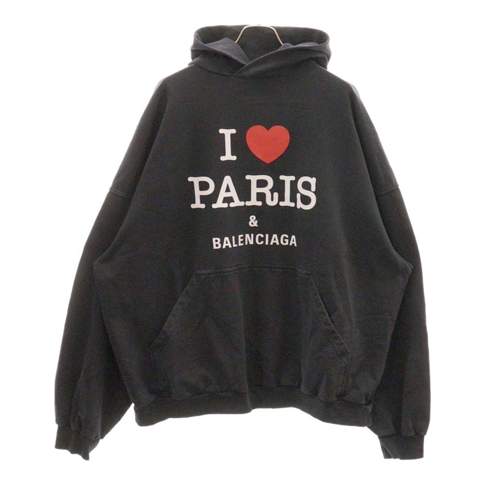 BALENCIAGA (バレンシアガ) Heart Paris Logo Large Fit Hoodie パリス 