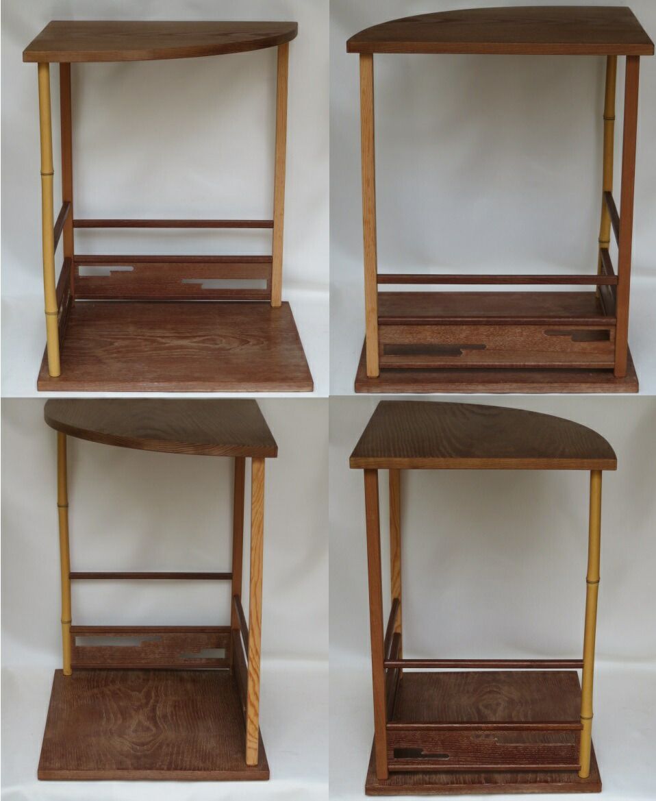 五月◇特売品）田原一斎作 裏千家流 鵬雲斎好写 本桑製 三成棚 組立式