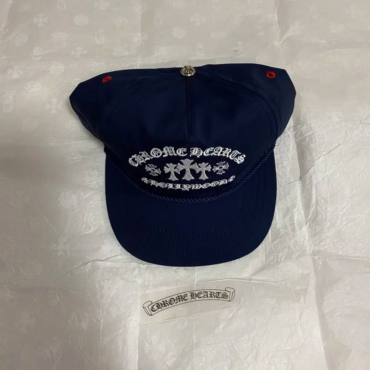 Free クロムハーツ ガーステーション ウール キャップ ネイビー