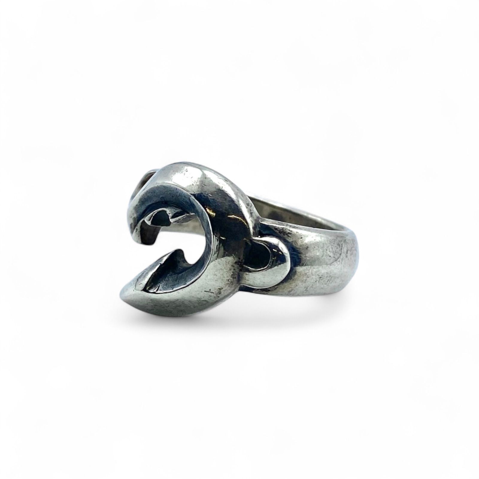 幸運を釣り上げる】フックモチーフ Silver 925 刻印 90s Vintage Ring 