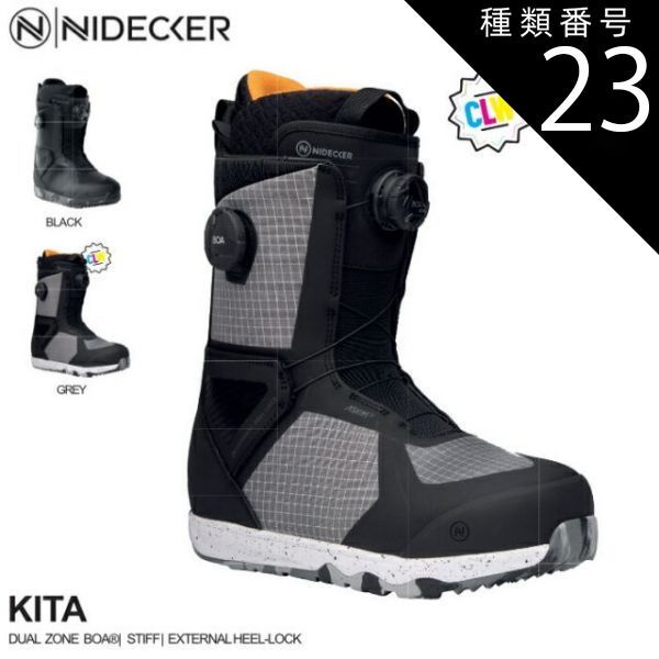 種類23：Black/30.0  即出荷 スノーボードブーツ 23-24 NIDECKER ナイデッカー キタ KITA BOA メンズ ダブルボア スノボ ブーツ 日本正規品