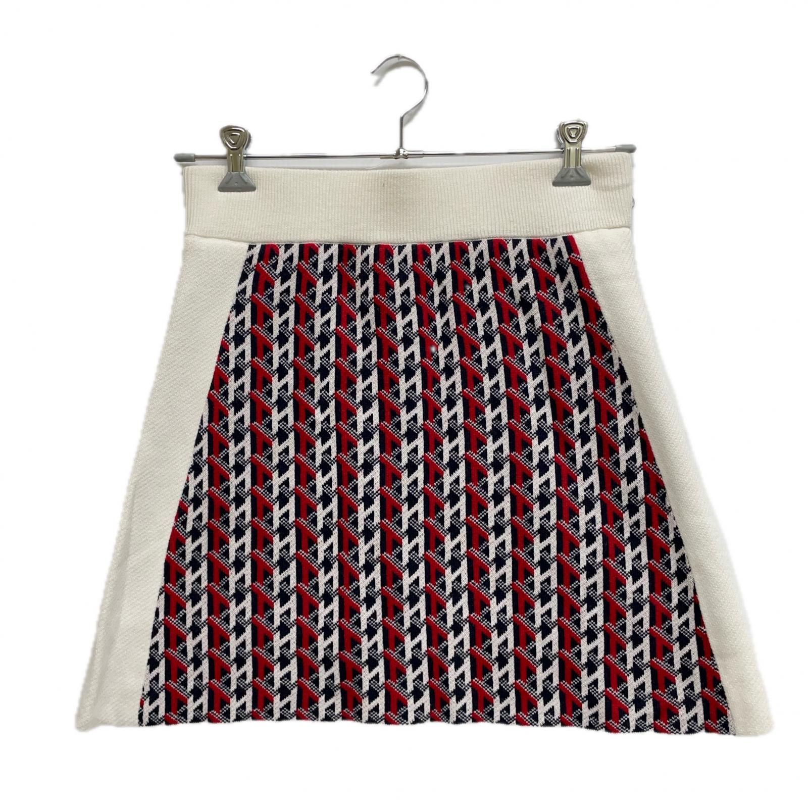 ♥品 レディース トミーヒルフィガーゴルフ TOMMY HILFIGER GOLF スカート L 白 ニット 総柄