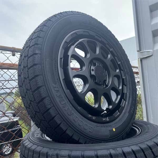 ハスラー MR 31 S 41 52 92 165 65 R 14 アイスナビ7 14インチ 4穴 スタッドレス 冬 タイヤホイールセット 4本 リフトアップ マットブラック オフロード カスタム 軽トラ 箱バン