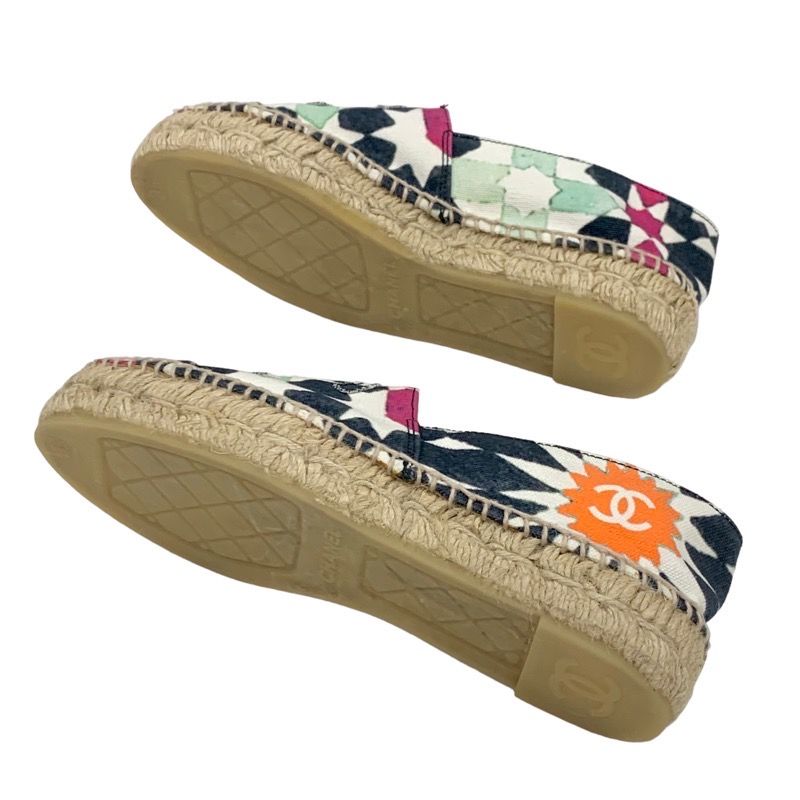 シャネル CHANEL フラットシューズ 靴 シューズ キャンバス