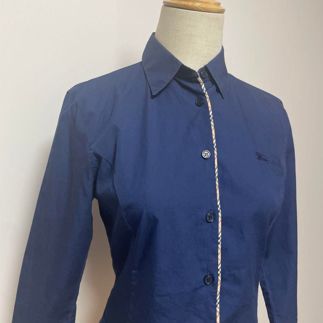 BURBERRY BLUE LABEL バーバリー ネイビー シャツ 38 - メルカリ
