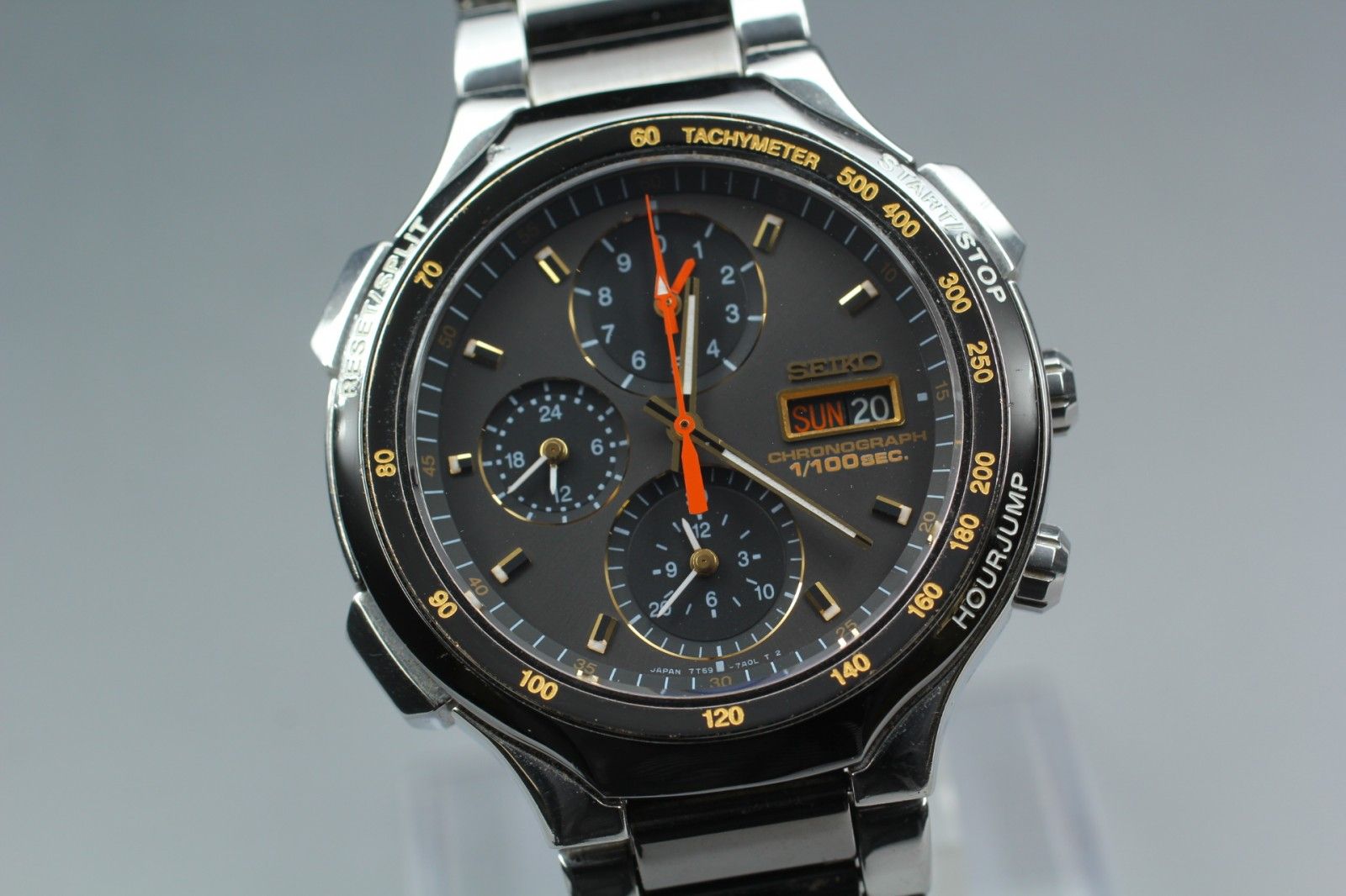 セイコー SEIKO スピードマスター Speedmaster 7T59-7A00 メンズ 腕時計 グレー シルバー クロノグラフ クオーツ 日本製 タキメーター付