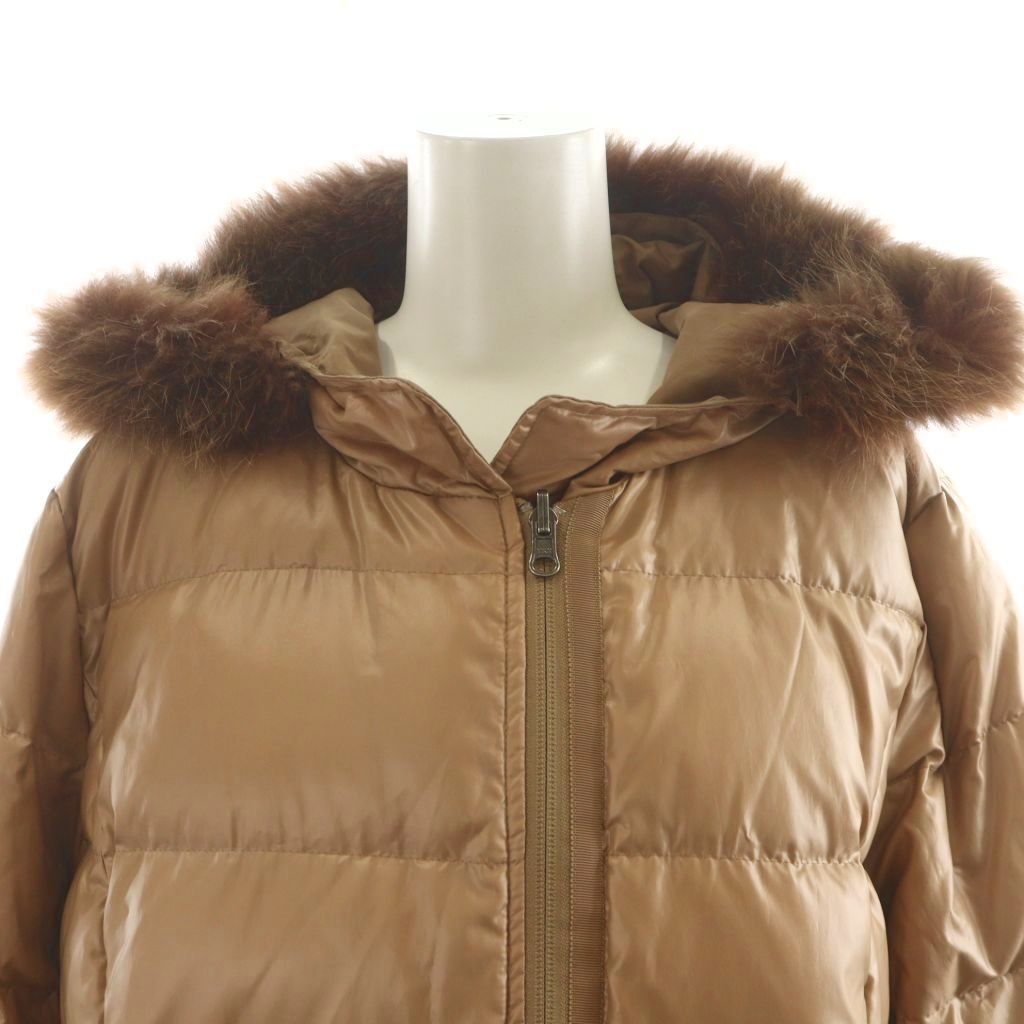 レリアン Leilian ダウンコート ロング丈 フード リバーシブル フォックスファー トグルボタン 大きいサイズ アウター 13 茶 ブラウン IC1205079 AN47 MU WWW_SIROKUMA-CORPORATION_COM