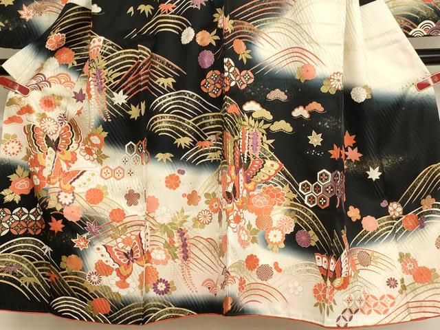七五三☆花夢二☆七五三帯☆帯セット☆作り帯☆七五三着物☆女児着物 平和屋着物[]七五三 女の子 7歳 祝着 四つ身 袋帯セット 舞桜文
