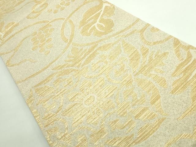 平和屋本店□極上 1854年創業 帯屋捨松 六通柄袋帯 葡萄蔦の葉 唐草文