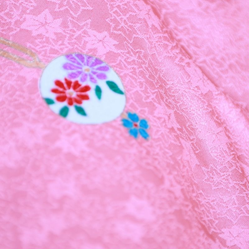 女児三身　ピンク　ブルー　紫　赤　ゴールド　うさぎ　花　染め疋田　TT23