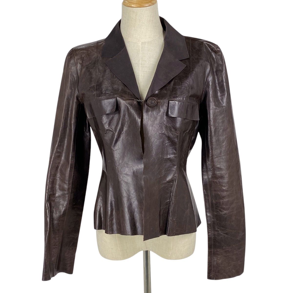 CHANEL ダークブラウン テーラードジャケットコート