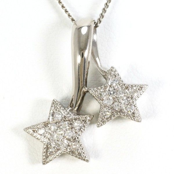 K14WG ネックレス NECKLACE ダイヤ 0.15 総重量約4.1g 約45cm