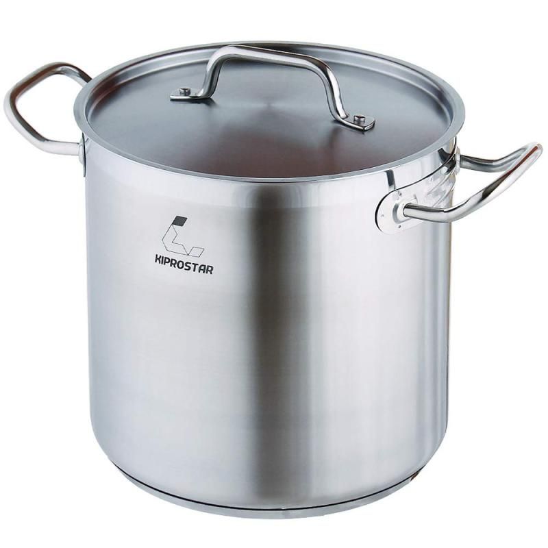 IH対応 ステンレス寸胴鍋24cm 蓋付 満水11L 底面3層構造 KIPROSTAR キプロスター 業務用 両手 深型 食器洗機対応