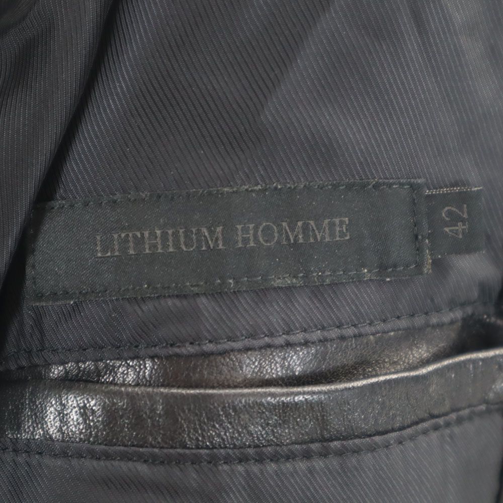 LITHIUM HOMME リチウムオム 日本製 シングルライダースジャケット 42