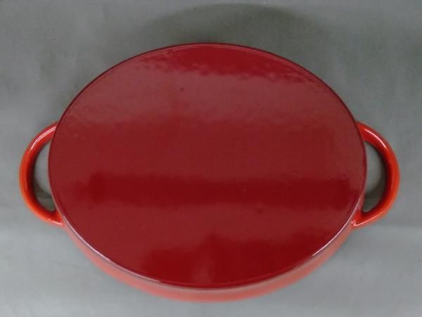 新品未使用グッドプラス キャストポット オーバル 26㎝ 浅型 レッド ☆グッドプラス キャストポット オーバル26㎝レッド(鉄鋳物ホーロー鍋