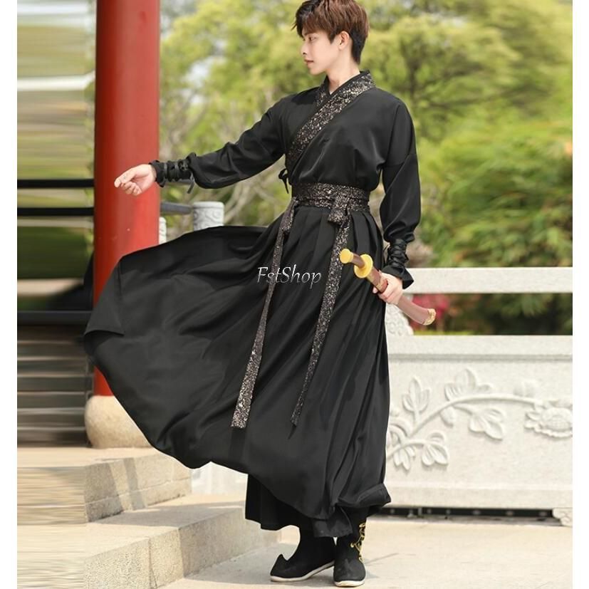 高品質 文化祭 メンズ漢服コスプレ服 舞台ステージダンス衣装 唐装2点セットアップ演出服レディース古代コスプレ衣装カジュアル大人用 長袖 交差襟コスプ BJ1003ML03 ハロウィン WWW_OLIVIERBERNSTEIN_COM