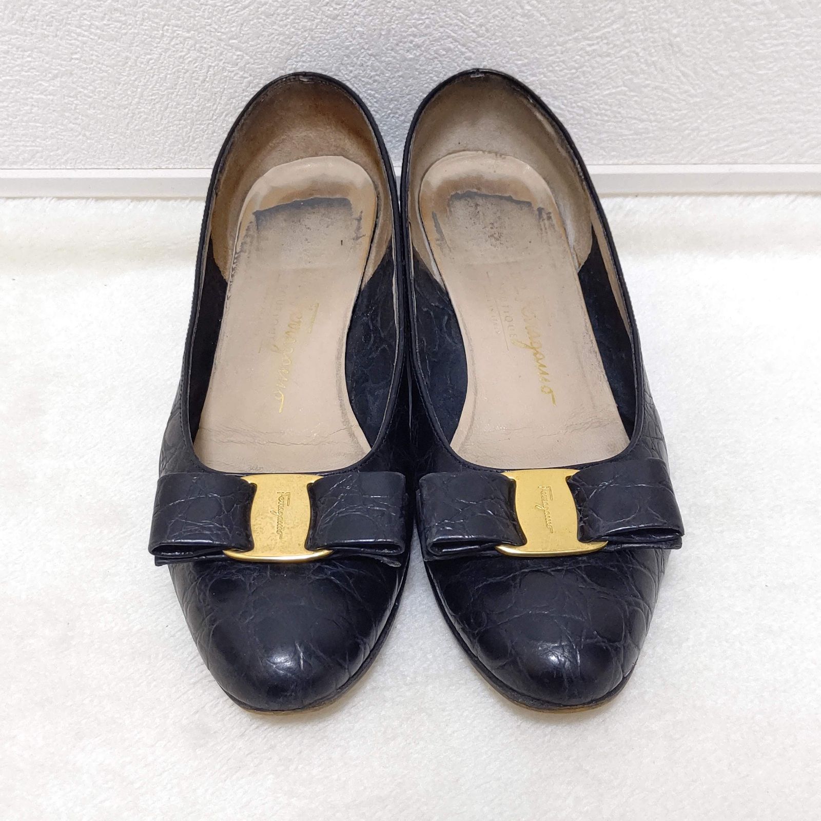 SALVATORE FERRAGAMO ヴァラ オープントゥ パンプス - ハイヒール/パンプス SALVATORE FERRAGAMO ヴァラ オープントゥ パンプス - ハイヒール/パンプス