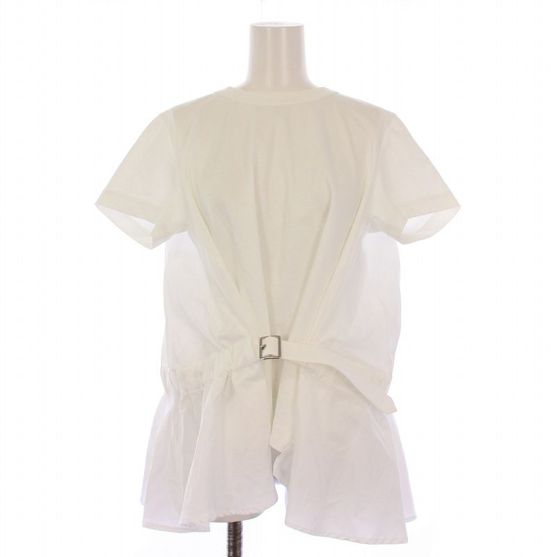 ノワールケイニノミヤ  kei ninomiya COMME des GARCONS AD2019 シャツ ブラウス 半袖 ベルト S 白 3E-T020 /BM レディース ノワールケイニノミヤ kei ninomiya COMME des GARCONS AD2019