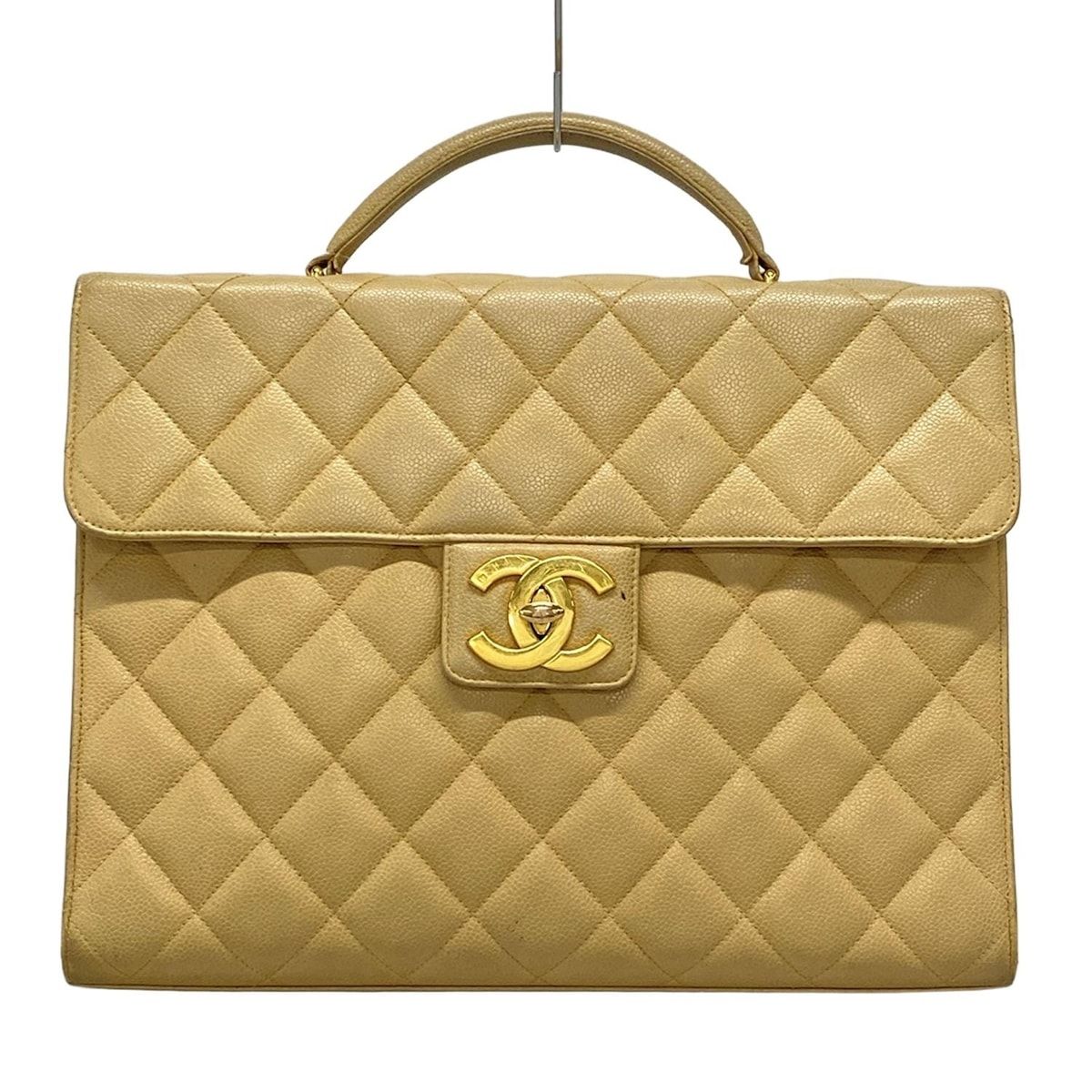 CHANEL シャネル ビジネスバッグ マトラッセ A02794 ベージュ ゴールド金具