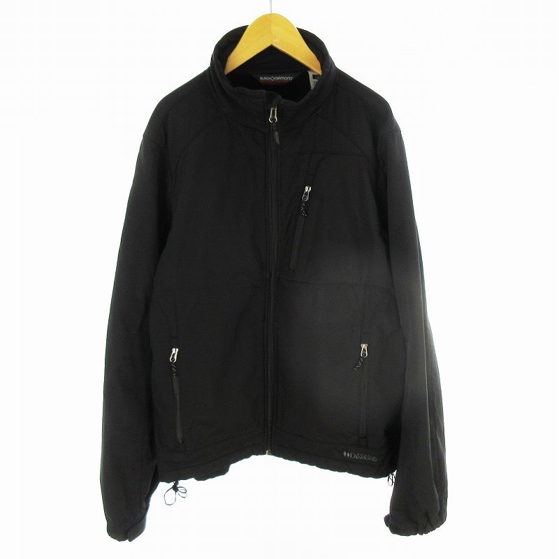 90’S BLACK DIAMOND ブラックダイアモンド ソフトシェルジャケット 裏地フリース L 黒 ブラック TR-CC3SS05-0411-0013 ヴィンテージ アウター