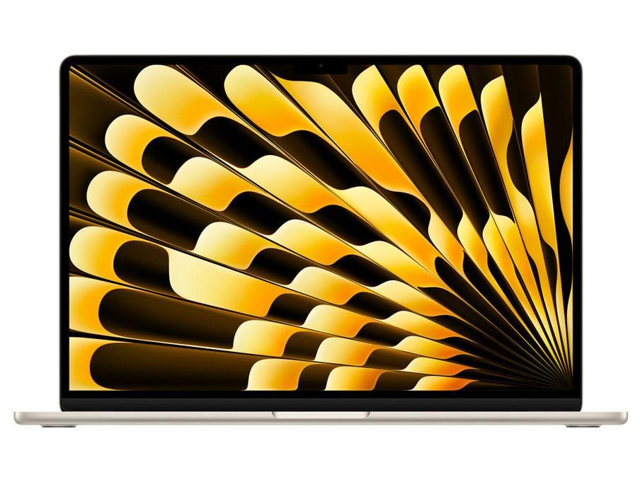 【新品・2営業日で発送】APPLE アップル MRYR3J／A APPLE MacBook macOS 15.0～15.5型（インチ） Apple M3 メモリ8GB SSD 256GB Bluetooth v5.3 1.0～1.5kg ホワイト系