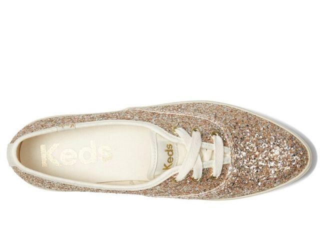 【送料無料】 ケッズ レディース スニーカー シューズ Point Lace Up Gold Glitter