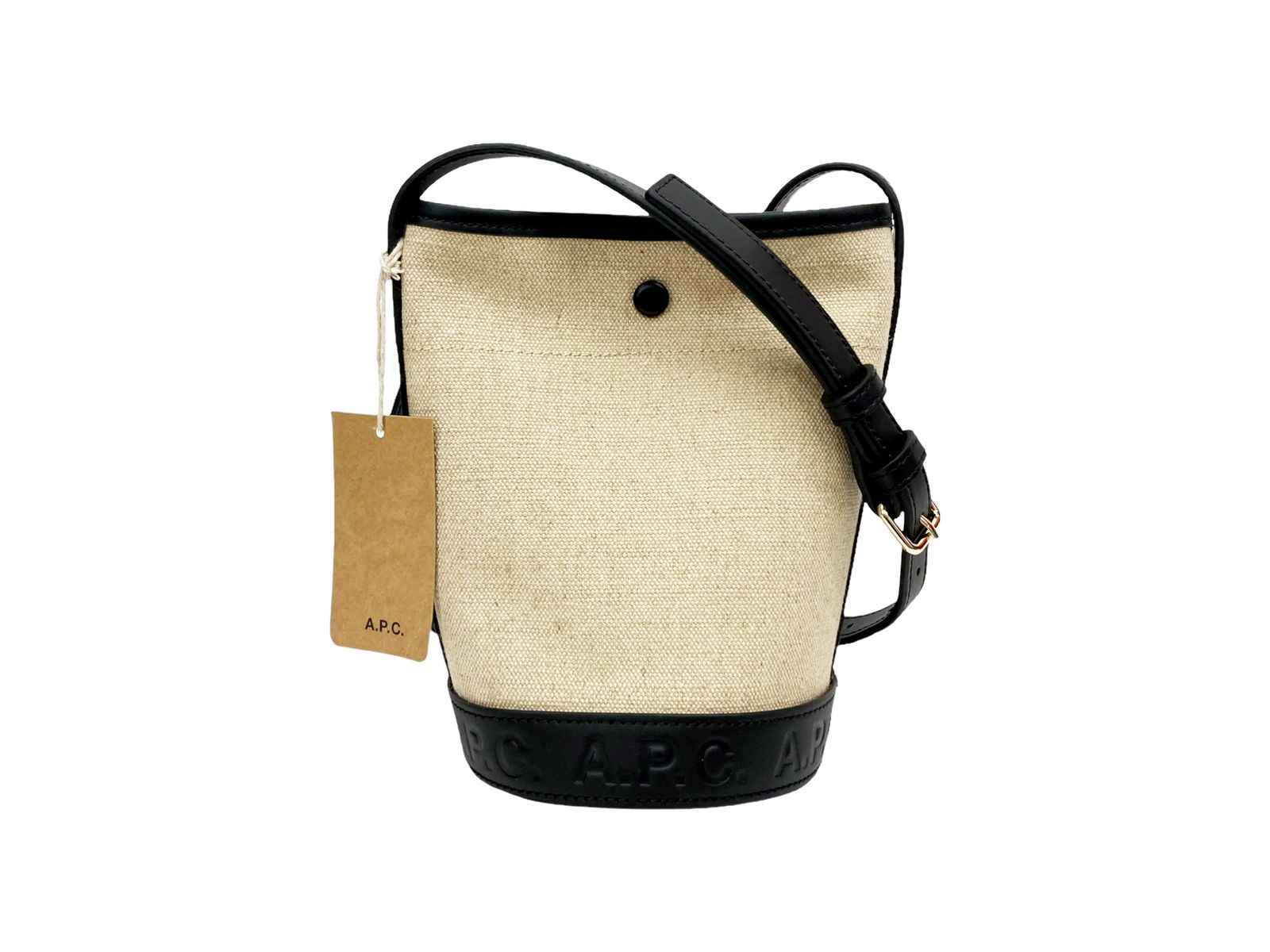 A.P.C. (アーペーセー) ジュート キャンバス×レザー バケツバッグ  