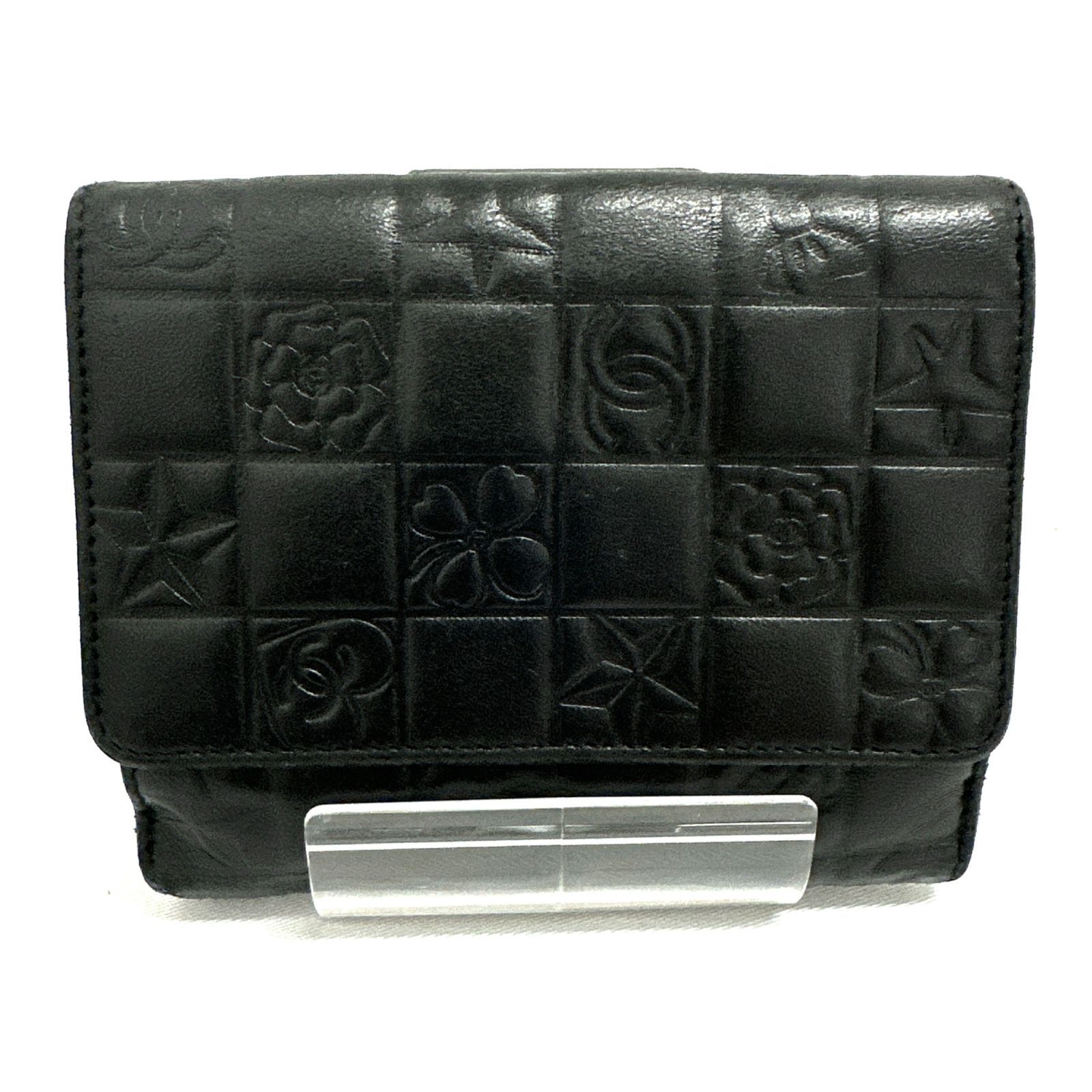CHANEL シャネル アイコン ココマーク ラムスキン Wホック 二