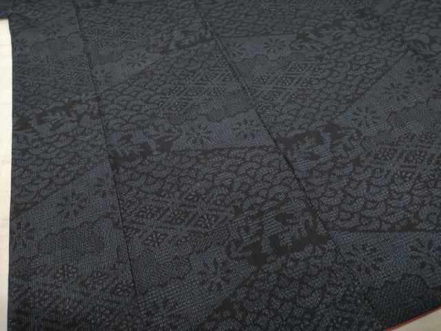 平和屋着物○結城紬 80亀甲 吉祥文 正絹 逸品 AABA4618ck