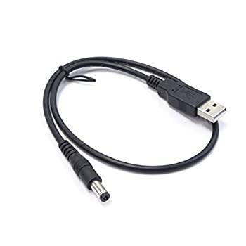 COMON 電源供給ケーブル USB(Aタイプ) - DC 5V %ｶﾝﾏ%0.5A 外径5.5mm 内径2.1mm 長さ0.5m DC05-5521