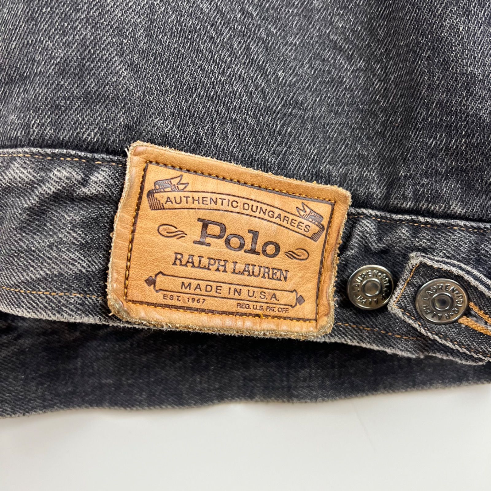 スペシャル 80’s USA製 RalphLauren ブラックデニムジャケット 80's POLO Ralph Lauren ブラックデニム ワークジャケット “MADE