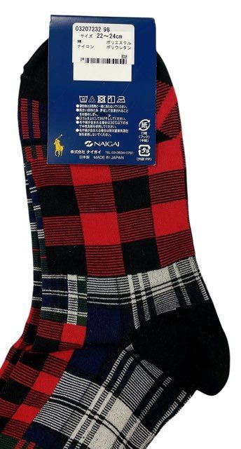 未使用ラルフローレン　フラットシューズ　タータンチェック ラルフローレンRalph Lauren ワンポイントポニー刺繍タータン
