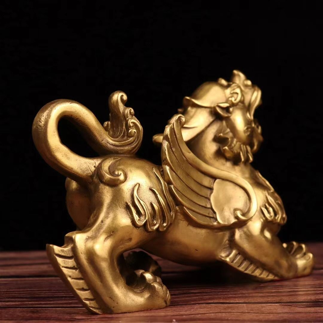貔貅 置物 ヒキュウ 置物 オブジェ 2ペア 風水グッズ 金 ゴールド 黄金